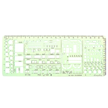 

Plastic Green Ruler Geometric Template Ruler Drawing For Student Stationery School Accessories