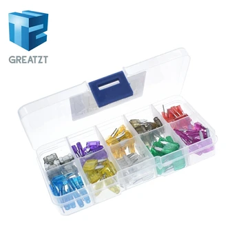 

100pcs/lot Car Auto Medium Size Standard Blade Fuse Box Plastic Box Assortment with 2A 3A 5A 7.5A 10A 15A 20A 25A 30A 35A Fuses