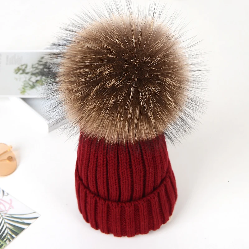 Winter Brand Female Fur Pom Poms hat Winter Hat For Women Girl 's Hat Knitted Beanies Cap Hat Thick Women Skullies Beanies