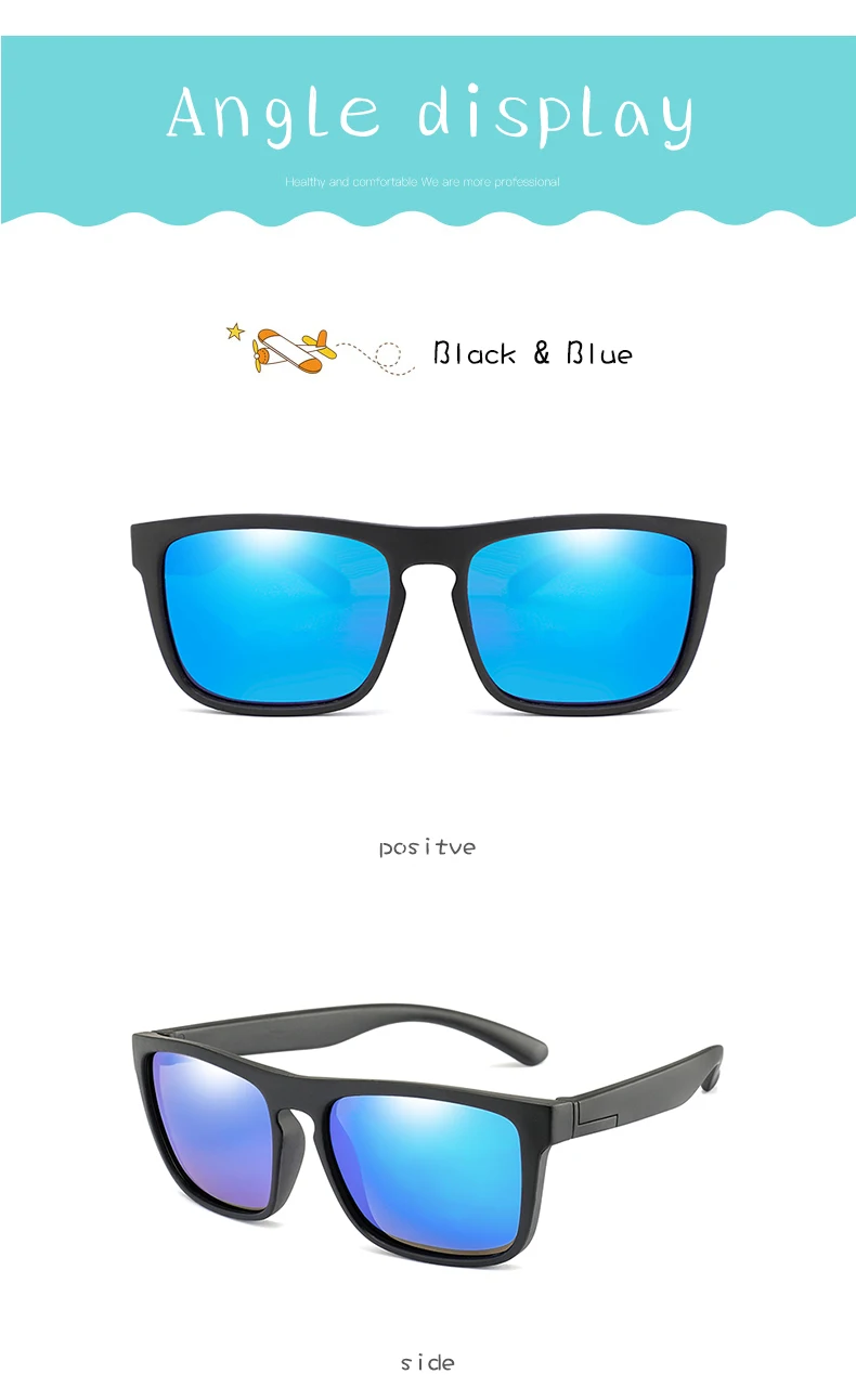 Новые силиконовые поляризованные детские солнцезащитные очки Квадратные мужские и женские детские очки UV400 Защитные брендовые мягкие солнцезащитные очки