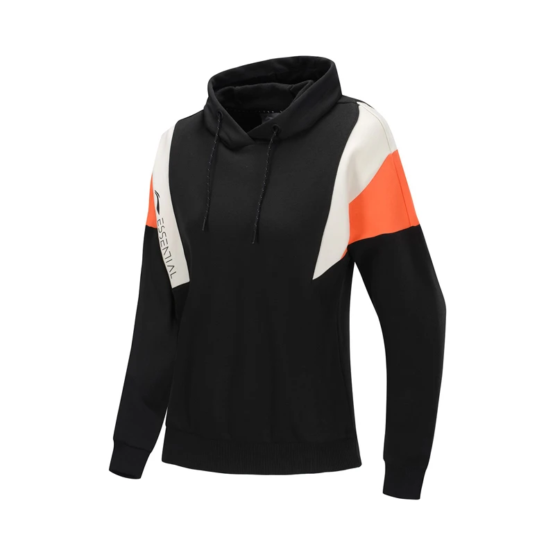 Li-Ning женская спортивная худи, Зимние флисовые теплые свободные спортивные свитера с подкладкой из 78% хлопка и 22% полиэстера AWDP438 WWW1064 - Цвет: AWDP438-4H