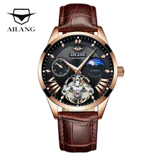 

AILANG Luxury Fashion Tourbillon Skeleton Automatic Luminous Erkek Saat Business Waterproof Sport Men Top Watches Leather 8607A