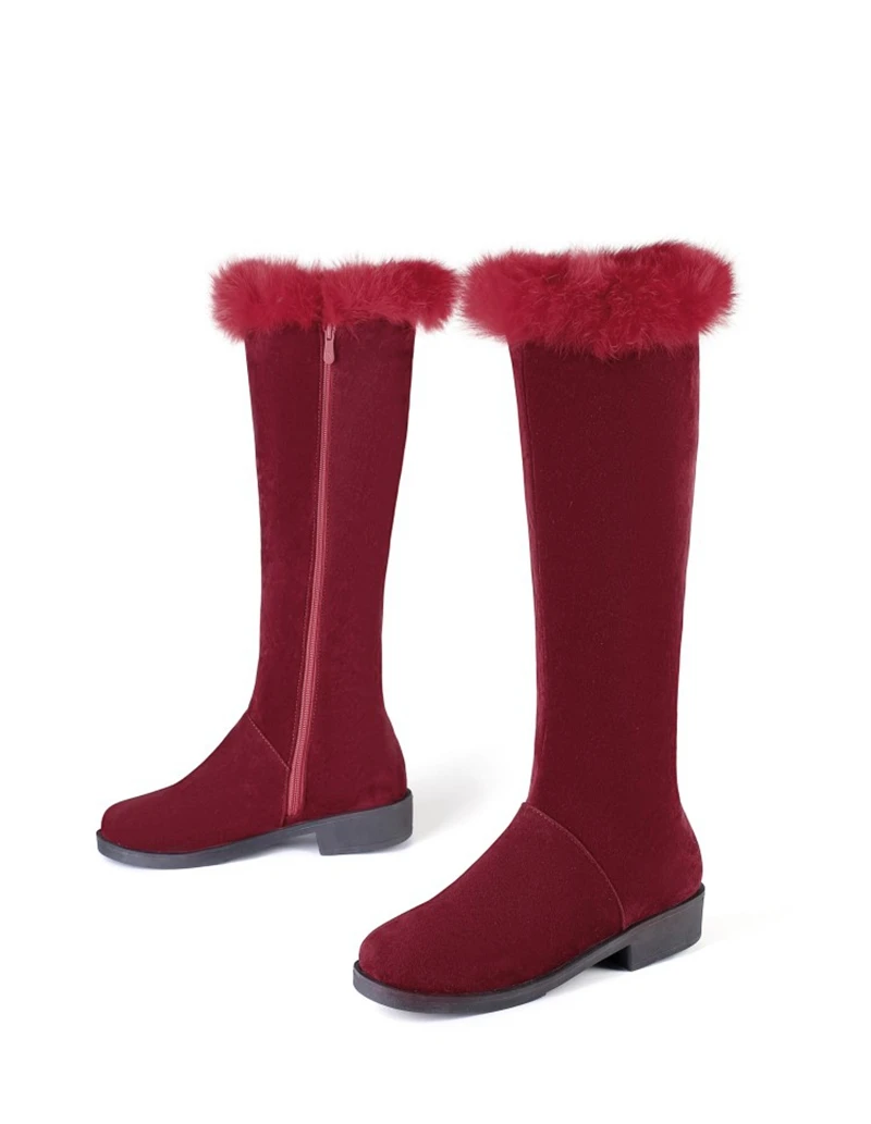 BLXQPYT/теплые зимние сапоги модные женские сапоги до бедра на молнии и платформе теплые зимние сапоги на плюше размеры 34-48 c19-28 - Цвет: Красный