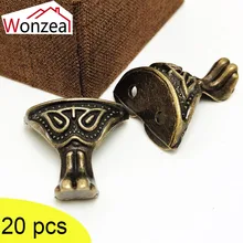 

NEW 20Pcs Antique Style Alloy Material Wood Case Decorative Leg Corner Durable Furniture Legs Decor Supplies 30x28mm