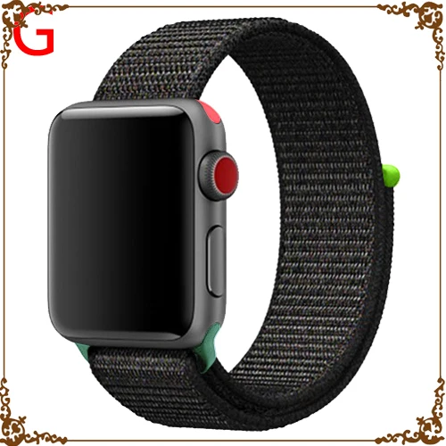 Ремешок для Apple Watch, ремешок для Apple Watch 5, 4, 44, мм, 42 мм, iwatch band 3, 2, 5, 42 мм, 38 мм, Спортивная петля, correa, нейлоновый ремешок для часов - Цвет ремешка: new Black red