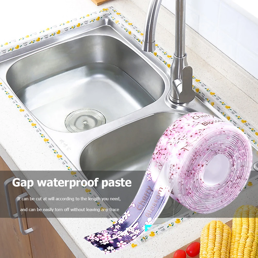 Bathroom Kitchen Sink Sealing Tape Waterproof Self Adhesive Anti-mold Sticker 