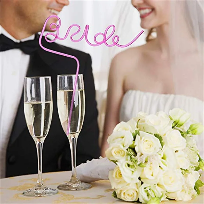 Bride to be letter Straws Reusable Plastic Straws For Wedding Decoration Event Party Drinking Straws Christmas Supplies (4)