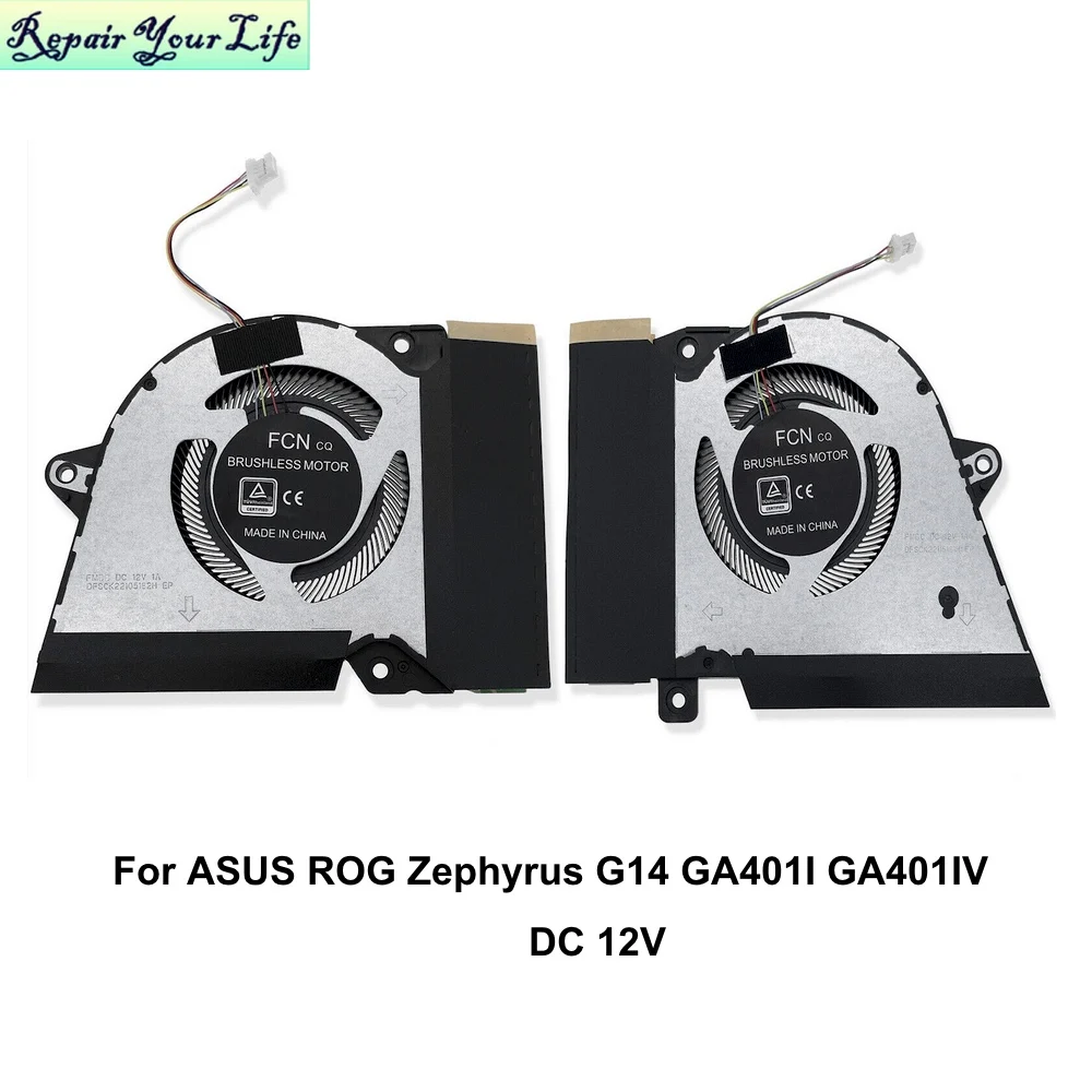 Refrigerador de Refrigeração do Ventilador de 12v Cpu Gpu Vgn para Asus Rog Zephyrus G14 Ga401i Ga401iv Peças do Computador do fã do Computador 13nr03f0ap0301 13nr03f0ap0101 Ventiladores e resfriadores - Imagem 2