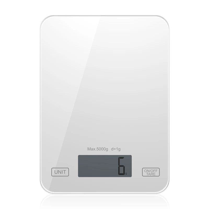 Digital Kitchen Scale Food 11lbs/5kg - Ultra Slim Multifunction Tempered Glass Easy To Clean Large Display Press Profess | Дом и сад