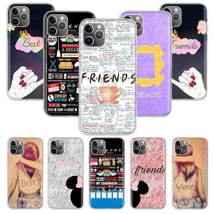 Мягкий чехол iends BFF для Apple iphone 11 13 12 Pro XS Max XR X 7 8 6 6S Plus 5 5S SE задняя крышка оболочка |