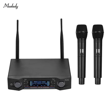 

Muslady U2 UHF Wireless Microphone System 2 Handheld Mics & 1 Receiver with LCD for Karaoke Entertainment Meeting Speech Teach