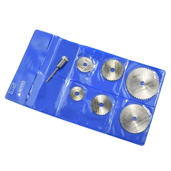 

50set 6/7pcs Saw Blade +1pc Pole Hss High-speed-steel Circular Rotary Blade Wheel Discs Mandrel For Wood Cutting Saw