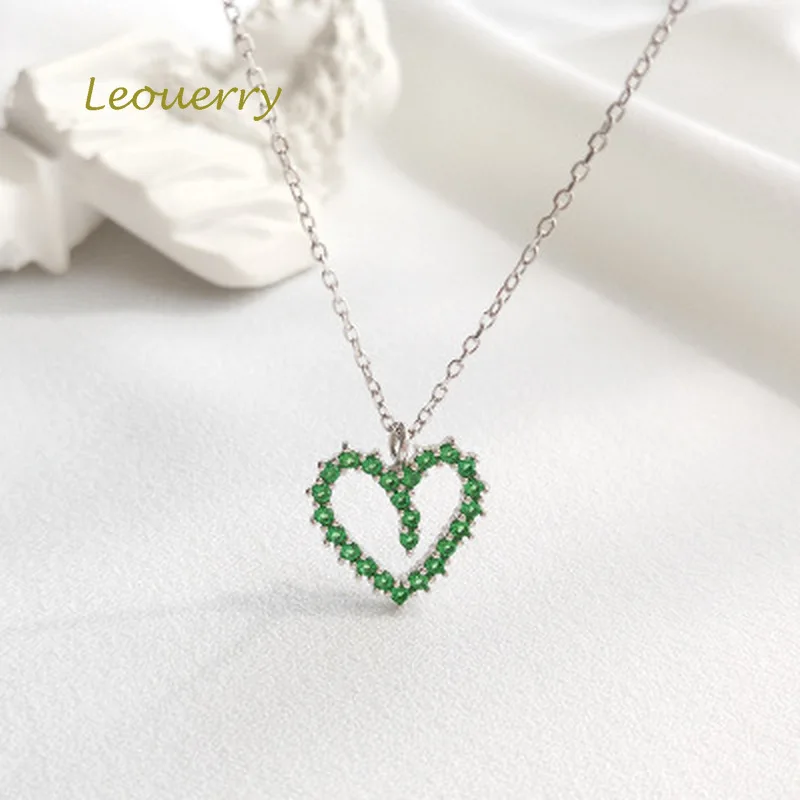 Leouerry 925 пробы серебро ажурное сердце любовь циркон кулон ожерелье темперамент новая мода Сердце ключицы ожерелья цепи
