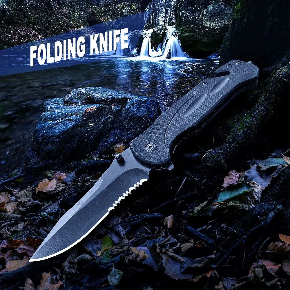 

Folding Knife 440C Blade G10 Handle Hunting Multifunction Pocket Tool Camping Outdoor Survival Tactical Military Knife Couteau