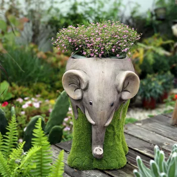 

SIMPLE CREATIVE ELEPHANT CUTE CARTOON SUCCULENTS FLOWER POT DECOR MODERN ANIMALS ART POT VASE HOME GARDEN OUTDOOR DECOR R2895