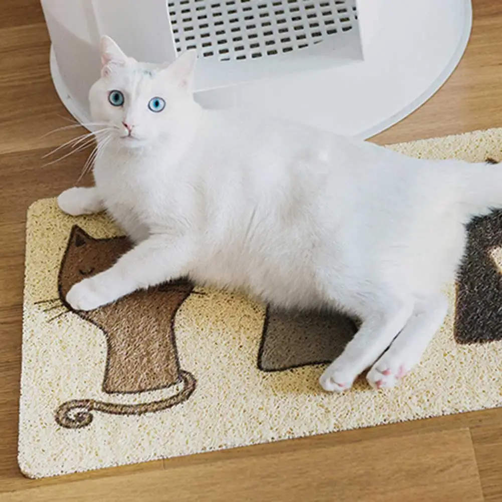 Newly Cats Litter Mat No Phthalate Non-Slip Grinding Claw Traps Litter Mats Soft PVC Pads