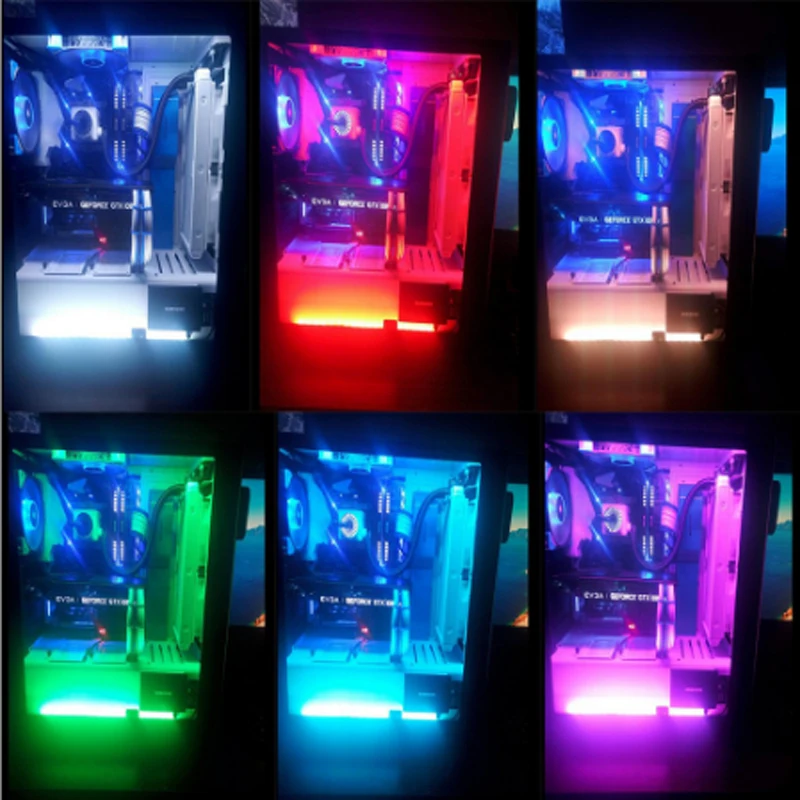 Сверх низкая цена интерфейс SATA 2835 RGB Светодиодные полосы монохромный свет 60 светодиодный s/m монохромная Диодная лента полный комплект для компьютерный корпус для ПК