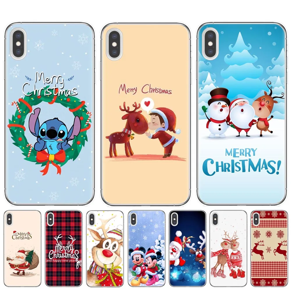 

Merry Christmas Santa Claus Elk for Cover iPhone 7 Case 6 6S 8 Plus XR X 5S SE for Fundas iPhone 11 Pro XS Max Case TPU Capinha