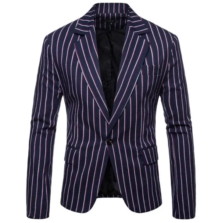 Модные повседневные мужские пиджаки в полоску Блейзер masculino slim fit casaco jaqueta masculina пальто Мужская куртка осень