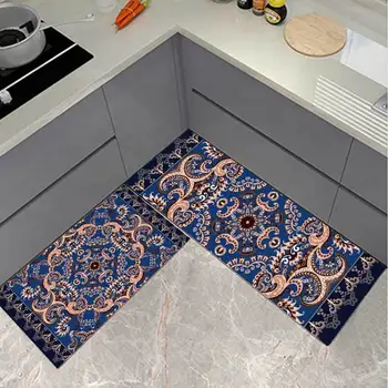 

Bohemian Retro Multicolor Floral Ethnic Style Kitchen Mat Combination Entry Mat Bedroom Long Bedside Blanket