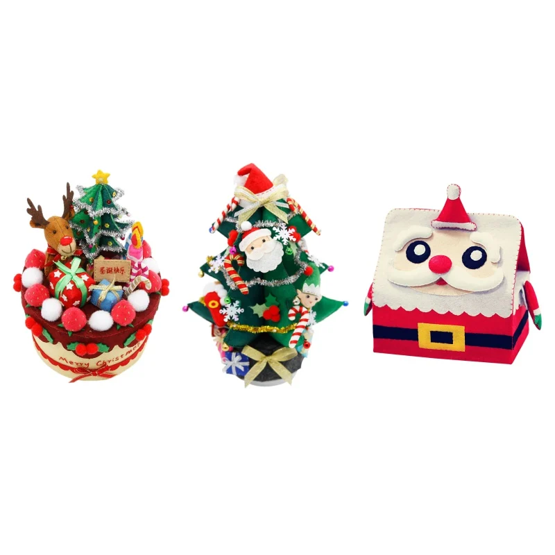 

Christmas Non-Woven Cake Needle Felting Kit Felt Christmas Ornaments Hand-Made Crafts Kit Handmade Christmas Pendant Felt Crafts