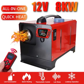 

All in One Unit 1-8KW 12V Car Heating Tool Diesel Air Heater Single Hole LCD Monitor Parking Warmer For Car Truck Bus Boat RV