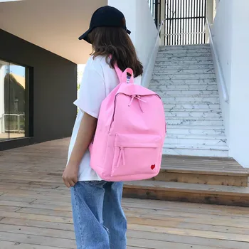 

New Fashion Women's Portable Backpack Casual Wild Cute Love Printing Backpack Female Ladies Girls Solid High Capacity Bags 2020