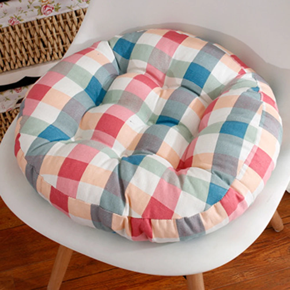 43/52cm Round Shape Seat Cushion Silk Cotton Core Cotton Polyester Tatami Cushion Pillow Home Decoration Car Soft Sofa Cushion