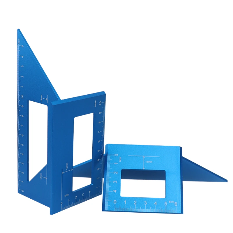 

45 degrees 90 degrees Angle Ruler Aluminum Alloy Protractor Square Gauge Marking Gauge For Woodworking Measuring Tools