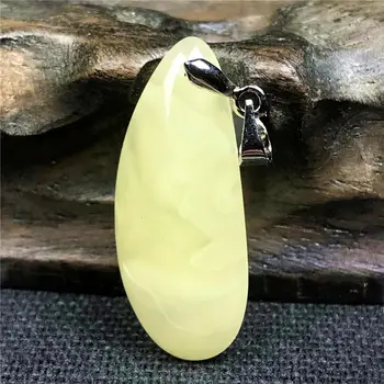 

Genuine Natural Yellow Amber Necklace Pendant For Woman Man Crystal 29x12x5mm Bead Silver Water Drop Clear Stone Jewelry AAAAA