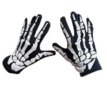 Halloween Horror Skull Claw Bone Skeleton Goth Racing Full Gloves Touch Screen Protect your hands guantes rekawiczki перчатки