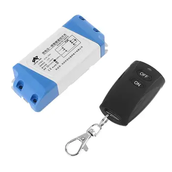 

AC85V-250V Wide Voltage Single Way Switch Wireless Receiver Controller with ON/OFF 2 Buttons Key Remote Control