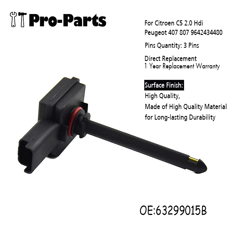 63299015B Coolant Fluid Water Expansion Tank Level Sensor for Citroen C5 2.0 Hdi Peugeot 407 807 9642434480 coolant level sensor