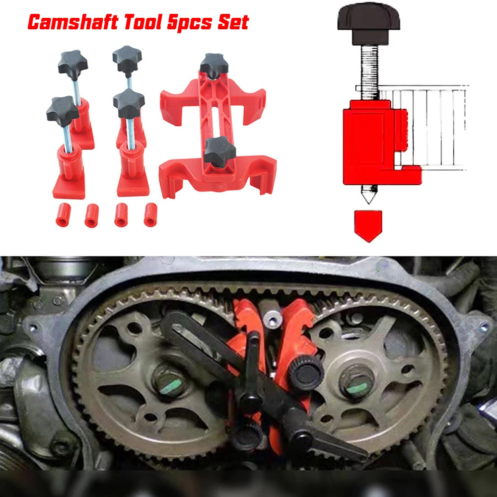 5Pcs/Set Universal Dual Cam Clamp Camshaft Engine Timing Sprocket Gear Locking Tool Kit 