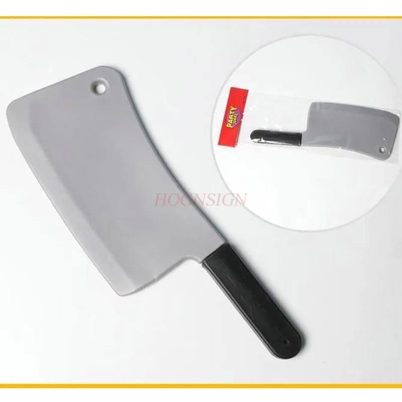 Halloween props cos horror with blood-pointed knife performance plastic simulation weapon axe saw fake kitchen knife machete