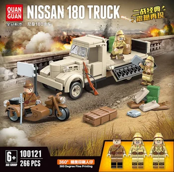 

Military Building Blocks Japan NISSANES 180 TRUCK Tunnel Warfare WW2 Army Bricks Soldiers Weapon Guns Toys for Children