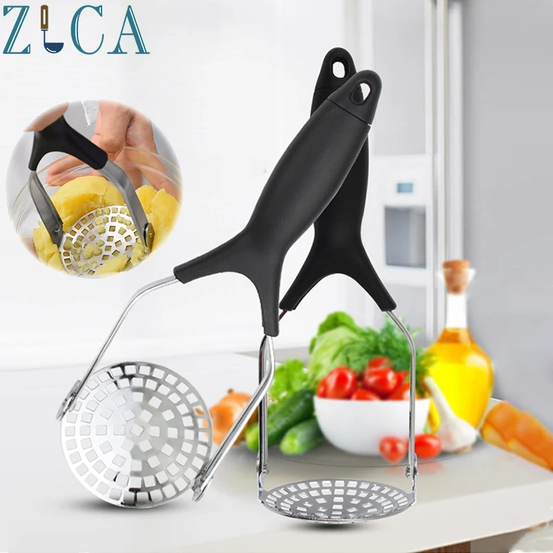 Stainless Steel Pusher Potato Masher Foldable Movable Potato Pressing