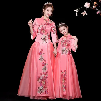 

dress mother's dress foreign style 2020 summer Chinese style Tang dress long sleeve Han suit ancient style dress