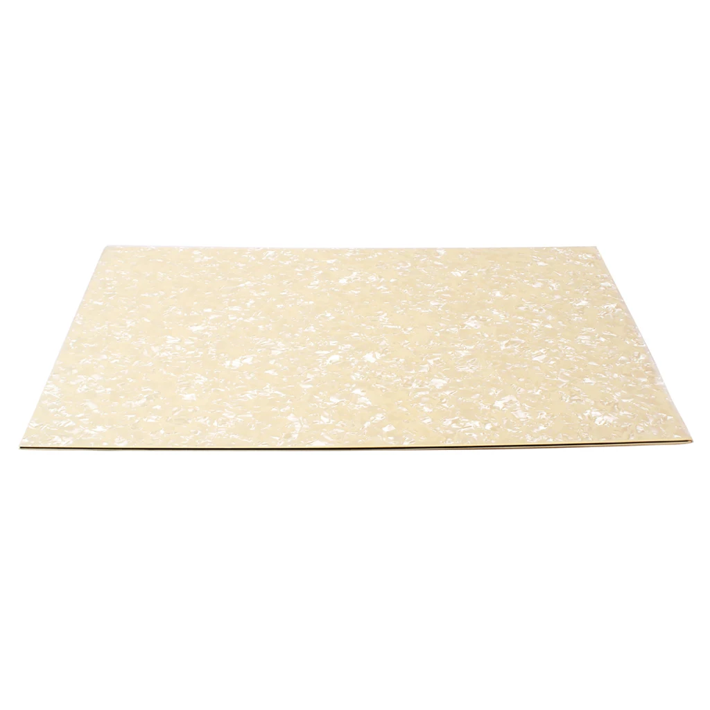 Blank 44x29x0.2cm Scratch Plate Pickguard Sheet PVC Cream & Pearl Pearloid for Acoustic Guitar Accs
