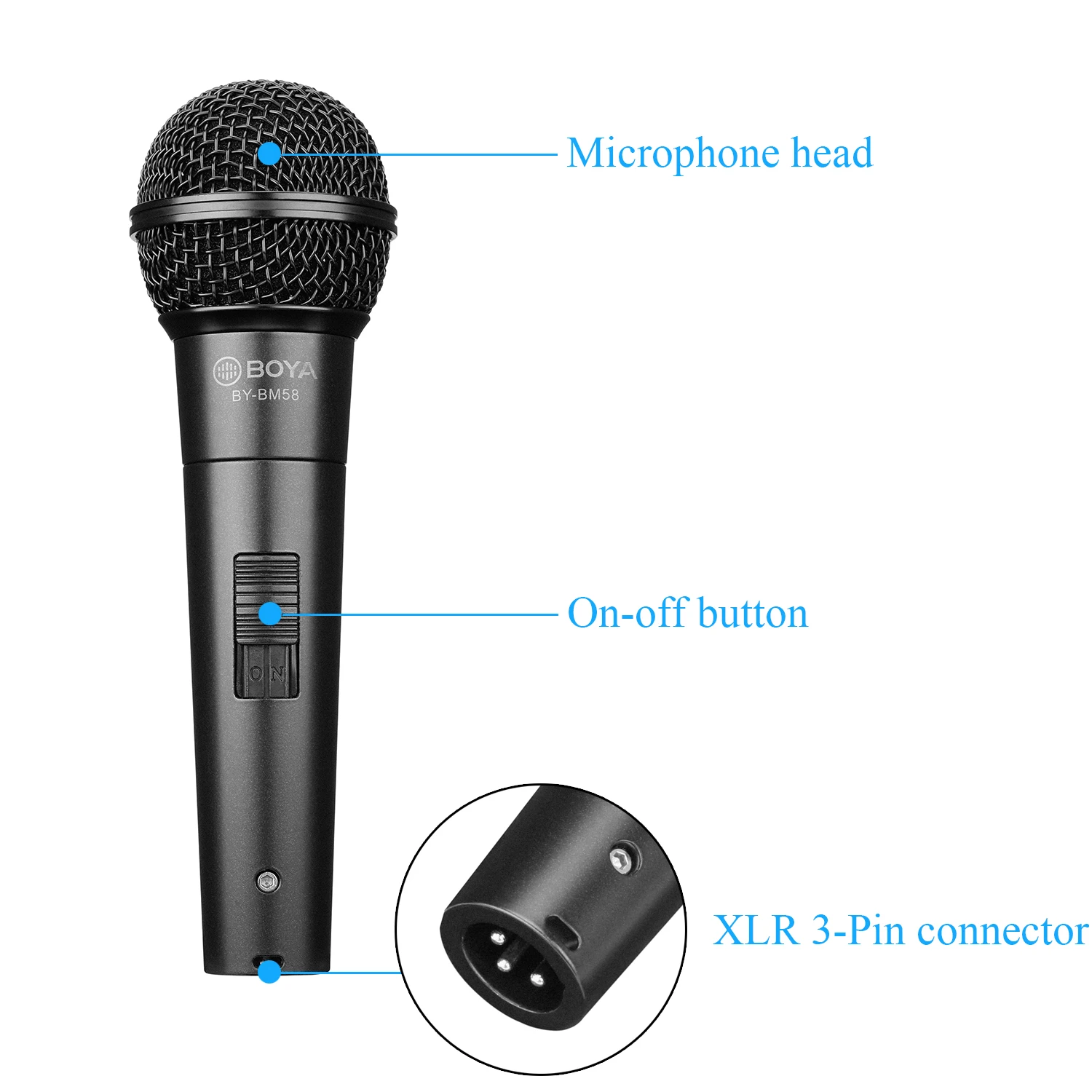 BOYA BY-BM58 ميكروفون صوتي ديناميكي محمول باليد لا...