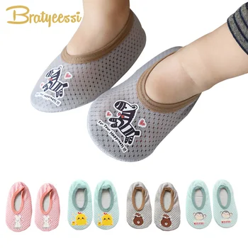 

Summer Baby Socks for Girls Boys Cartoon Mesh Non-slip Newborn Socks Soft Rubber Sole Toddler Shoes Comfortable