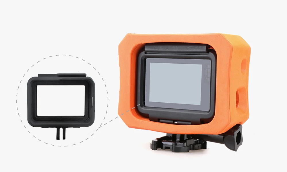 Vamson для Go pro Водонепроницаемый защитный чехол оранжевый поплавок Крышка для GoPro Hero 7 6 5 черный 7 серебристо-белый аксессуары для камеры VP649