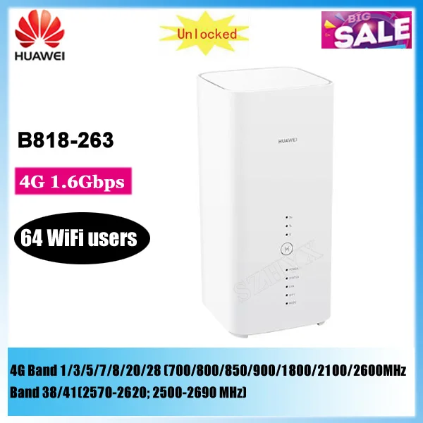 Разблокированный Wi-Fi роутер Huawei B818 B818-263 4G CPE 3 Prime LTE CAT19 со слотом для Sim-карты