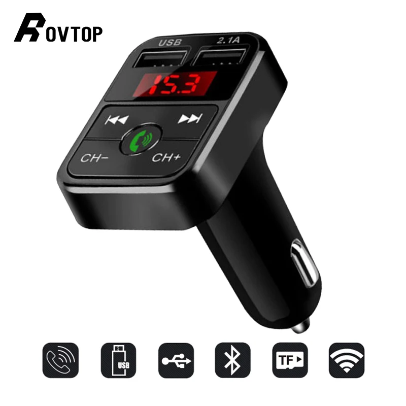 Car Charger for iPhone Mobile Phone Handsfree FM Transmitter Bluetooth