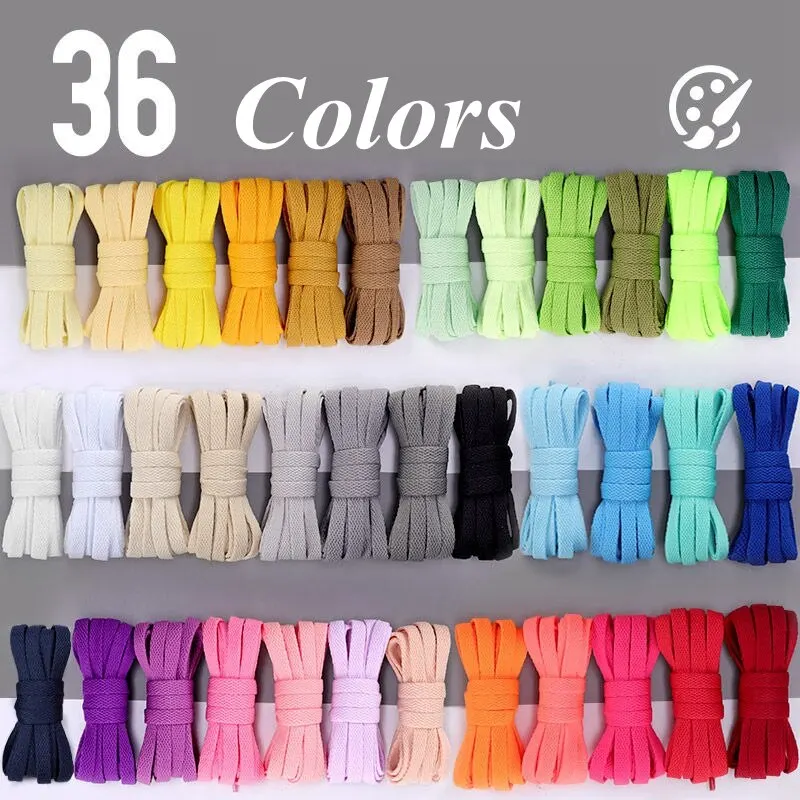 36Colors Flats Shoelaces For Air Force Tennis Shoe Laces Sneaker White Black Canvas Men Women Shoelace Basketball Shoes Strings