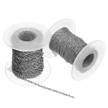 

10Yards/Roll 2mm 2.5mm Width Silver Tone Stainless Steel Singapore Chain Jewelry Bulk Chains for Necklace Jewelry Making
