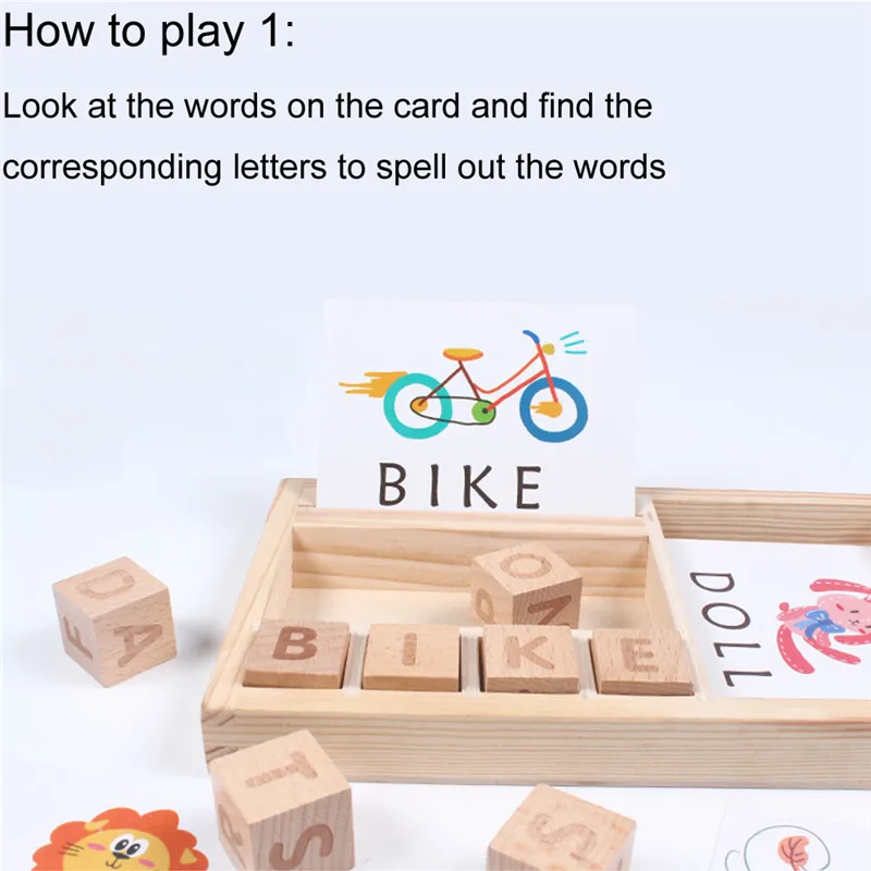 

Wooden English Spelling Alphabet Letter Game Early Learning Educational Toy Kids zabawki dla dzieci #4J29