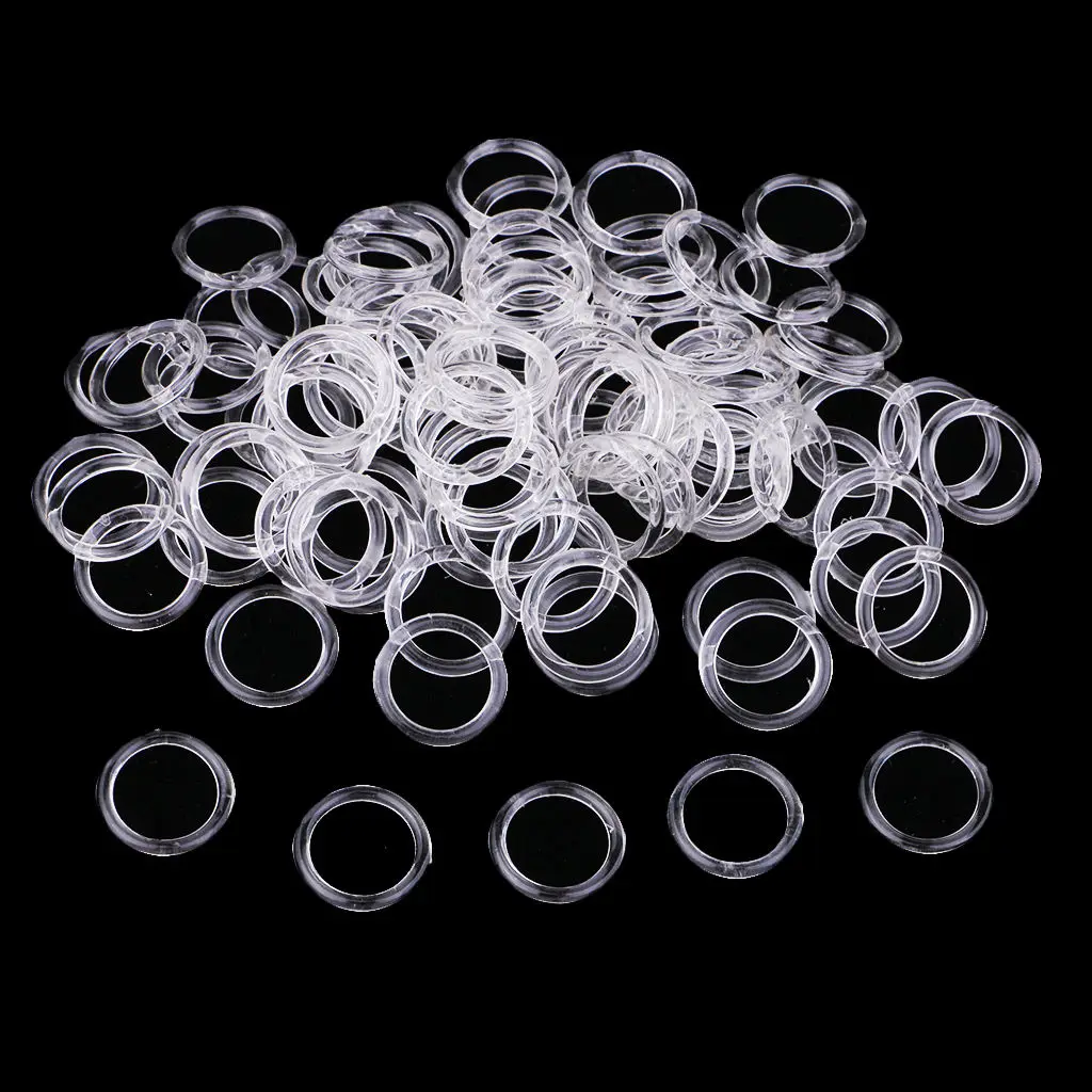 100Pcs 12mm Round Bra Strap Adjuster Slider O Ring Lingerie Supplies Clear &amp Black White | Дом и сад
