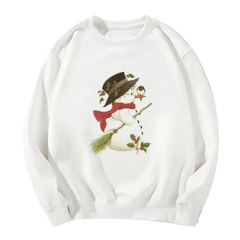 

Loose Hatless Cute Christmas Snowman Kid Hip Hop Hoodies Funny Fashion Pattern Clothes Femme Pullovers Sweatshirt