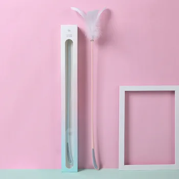 

60CM Pet Toy Funny Cat Stick High Elastic with Mixed Feathers Playing Rod Kitten Cat Toys Pets Product